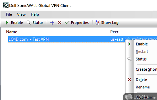 Offer an easy-to-use solution for secure, encrypted access - Screenshot of SonicWALL Global VPN