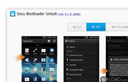 Screenshot of Sony Bootloader Unlock - Piece of software developed to provide you with a quick