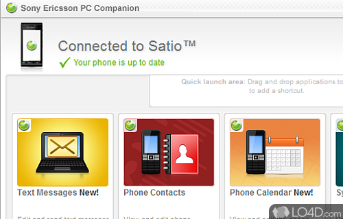 Screenshot of Sony Ericsson PC Companion - Intuitive utility that can keep your device up-to-date