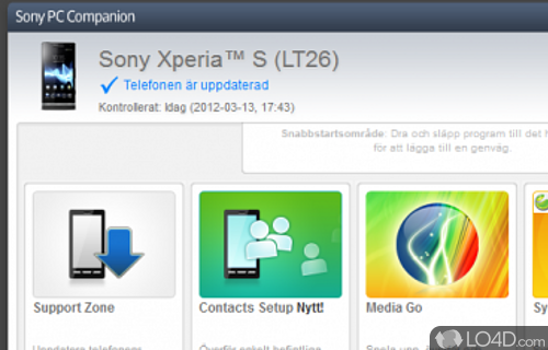 Screenshot of Sony PC Companion - Get instant access to the latest Sony software updates