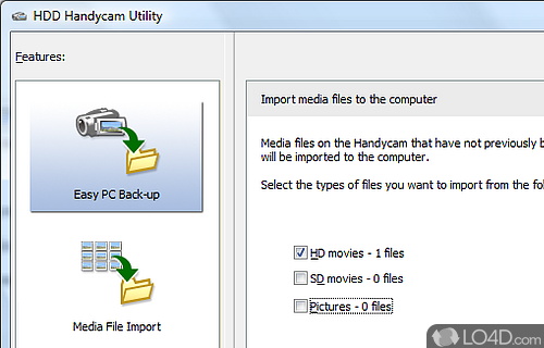 Screenshot of Sony Picture Utility - User interface