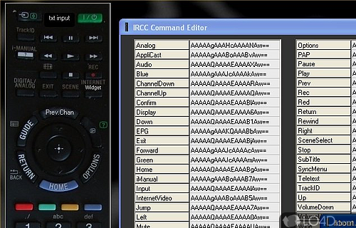 Screenshot of Sony Virtual Remote Control - Control Sony Bravia TV's and other Sony devices connected to network