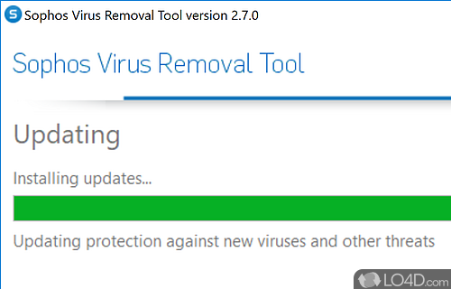 Virus detection and removal tool that promises to completely remove rootkits and other malware from computer - Screenshot of Sophos Virus Removal Tool