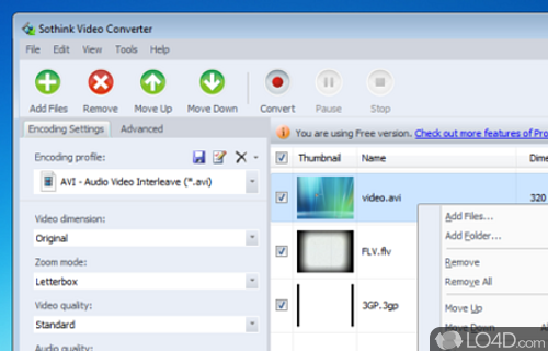 Sothink Free Video Converter Screenshot