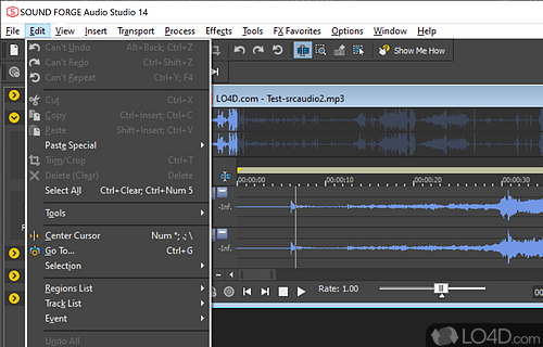 State-of-the-Art Professional Audio Editing Software for Desktop Computers - Screenshot of Sound Forge Audio Studio