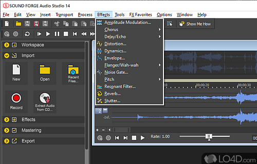 User interface - Screenshot of Sound Forge Audio Studio