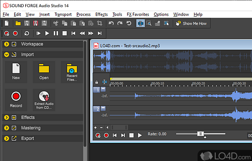 Professional environment where users can record, load - Screenshot of Sound Forge Audio Studio