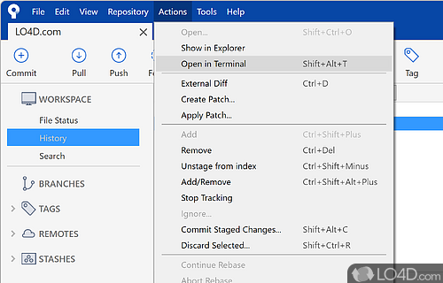 Full-powered DVCS - Screenshot of SourceTree