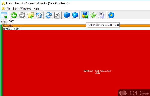 Visualize the space and the folders of hard disk - Screenshot of SpaceSniffer