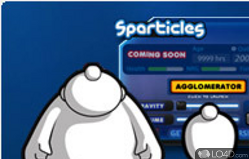 Screenshot of Sparticles - Transform desktop into a playground for you and different 3D animated characters interact with