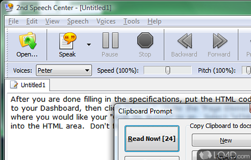 Speech Center Screenshot