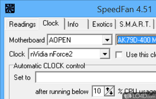 Speedy setup and classical GUI - Screenshot of SpeedFan