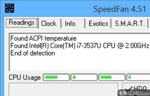 View and tweak settings for computer's fan speed, voltage and chip temperature using this utility with support for log files - Screenshot of SpeedFan