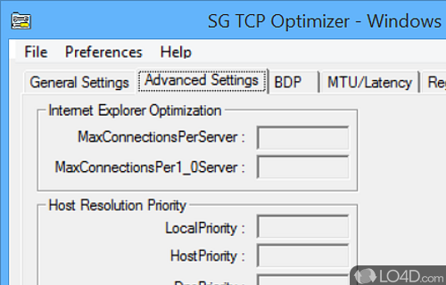 SG TCP Optimizer - Screenshot of SpeedGuide TCP Optimizer