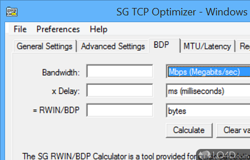 SpeedGuide TCP Optimizer Screenshot