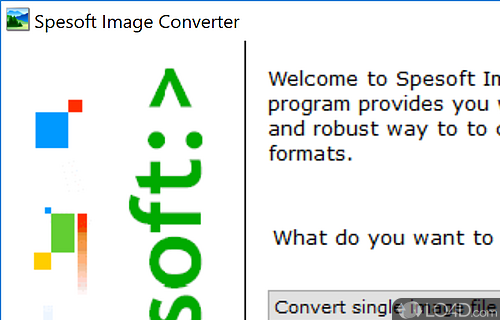 Software solution that can batch convert various image formats to JPG, PNG, TIFF, ICO - Screenshot of Spesoft Image Converter