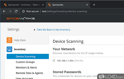 User interface - Screenshot of Spiceworks