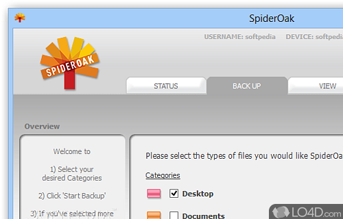 SpiderOak Screenshot