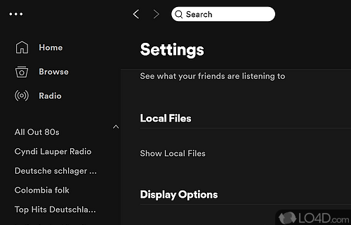 Filter music according to genres, concerts, new releases, podcasts, artists, and other categories - Screenshot of Spotify