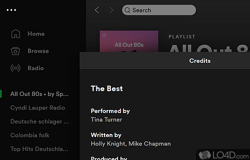 Listen music, find and play songs from internet - Screenshot of Spotify