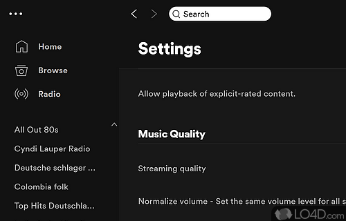 Music apps - Screenshot of Spotify