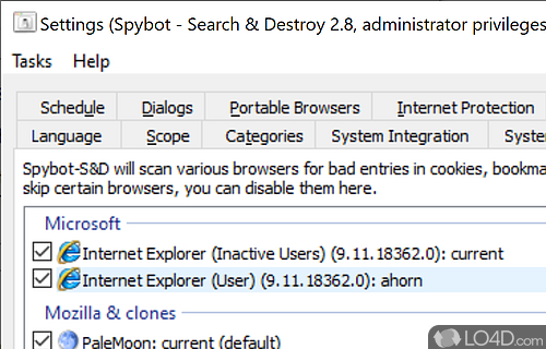 Start or schedule a scan - Screenshot of SpyBot Search & Destroy