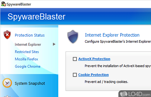 Hassle-free installation and clear-cut GUI - Screenshot of SpywareBlaster
