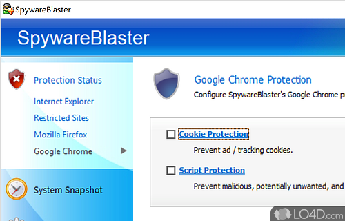 Block adware and spyware in browsers - Screenshot of SpywareBlaster