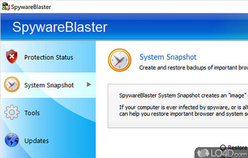 Block spyware from reaching your computer - Screenshot of SpywareBlaster