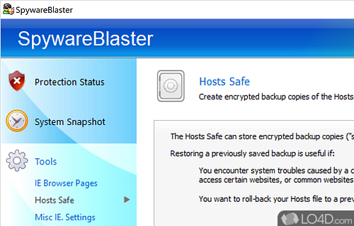 Prevent of spyware and other potentially unwanted software - Screenshot of SpywareBlaster