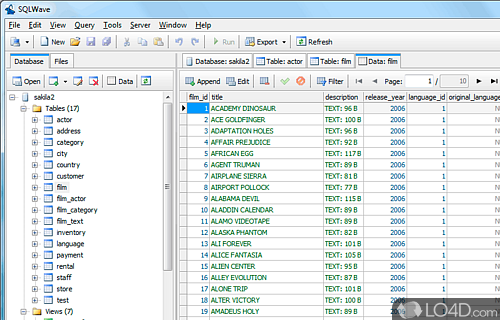SQLWave MySQL GUI Screenshot
