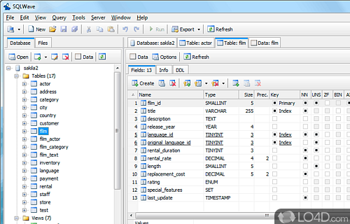 SQLWave MySQL GUI Screenshot