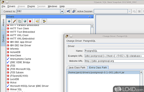Screenshot of SQuirrel SQL Client - Comes in for users who need to view the structure of a JDBC compliant database