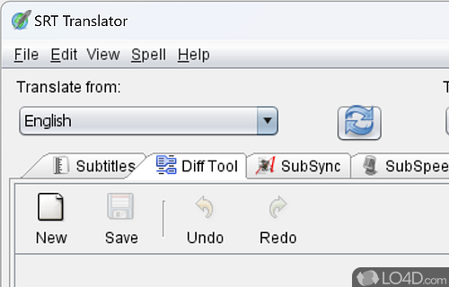 User interface - Screenshot of SRT Translator