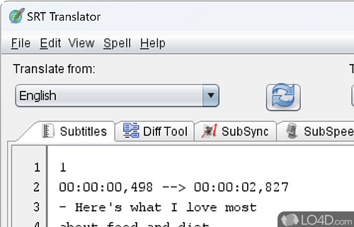 Translate subtitle files to a wide array of languages - Screenshot of SRT Translator