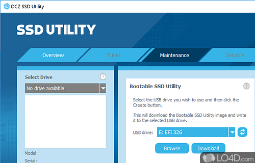 Monitor and manage OCZ SSD more efficiently and get notification about critical events or available updates - Screenshot of SSD Utility