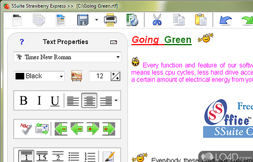 Screenshot of SSuite Lemon Juice - To understand app suite that aims to offer you a text editor, a spreadsheet maker