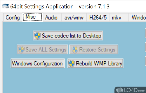 Features support for various formats - Screenshot of Shark007 Codecs