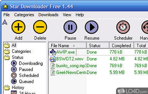 Screenshot of Star Downloader - User interface