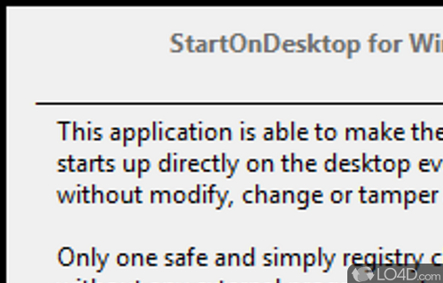 Screenshot of StartOnDesktop - Bypass the Start Screen of Windows