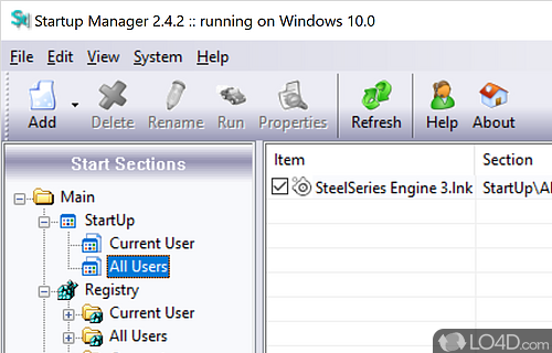 StartUp Manager Free screenshot