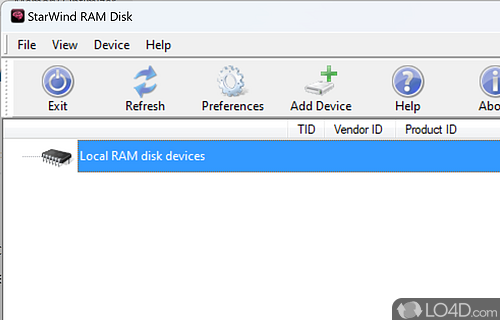 Practical and app that provides you with a means of creating RAM disk devices in order to store temporary files on them - Screenshot of StarWind RAM Disk