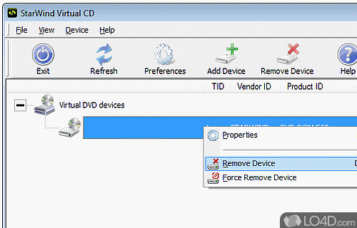 Screenshot of StarWind Virtual CD - Create a virtual CD device with the aid of image files (ISO