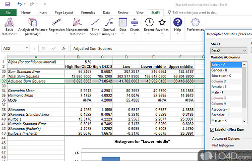 Screenshot of StatPlus - User interface