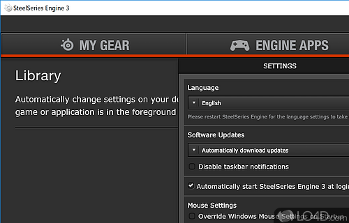 SteelSeries GG app - Screenshot of SteelSeries Engine