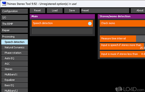 A wide array of features packed in a user-friendly interface - Screenshot of Stereo Tool