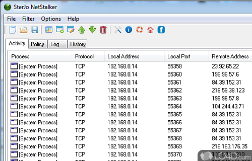 Screenshot of SterJo NetStalker - Detects unauthorized apps that attempt to connect to the Internet
