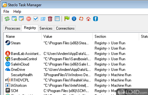 User-friendly GUI - Screenshot of SterJo Task Manager
