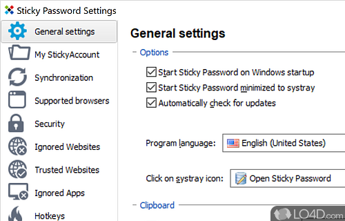 Remember, store and autofill passwords - Screenshot of Sticky Password