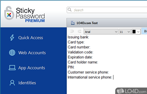 Importing options and configuration settings - Screenshot of Sticky Password